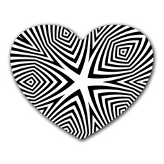 Abstract Zebra Stripes Pattern Heart Mousepads by SpinnyChairDesigns
