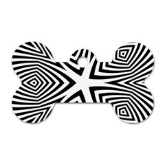 Abstract Zebra Stripes Pattern Dog Tag Bone (one Side) by SpinnyChairDesigns