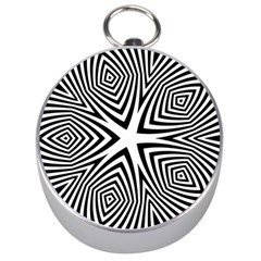 Abstract Zebra Stripes Pattern Silver Compasses by SpinnyChairDesigns