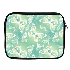 Turquoise Light Green Butterfly Pattern Apple Ipad 2/3/4 Zipper Cases by SpinnyChairDesigns