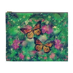 Watercolor Monarch Butterflies Cosmetic Bag (xl) by SpinnyChairDesigns