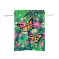 Watercolor Monarch Butterflies Lightweight Drawstring Pouch (m)