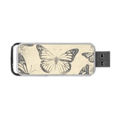 Vintage Ink Stamp On Paper Monarch Butterfly Portable Usb Flash (one Side) by SpinnyChairDesigns