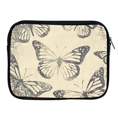 Vintage Ink Stamp On Paper Monarch Butterfly Apple Ipad 2/3/4 Zipper Cases by SpinnyChairDesigns