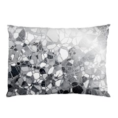 Black And White Abstract Mosaic Pattern Pillow Case by SpinnyChairDesigns