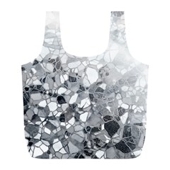 Black And White Abstract Mosaic Pattern Full Print Recycle Bag (l) by SpinnyChairDesigns