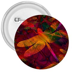 Dragonflies Abstract Colorful Pattern 3  Buttons by SpinnyChairDesigns