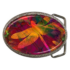 Dragonflies Abstract Colorful Pattern Belt Buckles by SpinnyChairDesigns