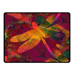 Dragonflies Abstract Colorful Pattern Double Sided Fleece Blanket (small)  by SpinnyChairDesigns