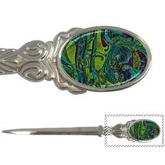 Jungle Print Green Abstract Pattern Letter Opener by SpinnyChairDesigns