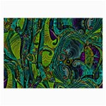 Jungle Print Green Abstract Pattern Large Glasses Cloth (2 Sides) Back