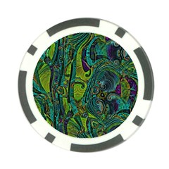 Jungle Print Green Abstract Pattern Poker Chip Card Guard (10 Pack) by SpinnyChairDesigns