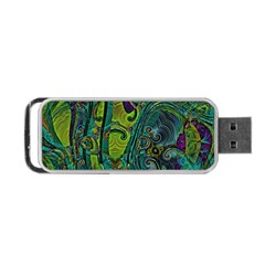 Jungle Print Green Abstract Pattern Portable Usb Flash (two Sides) by SpinnyChairDesigns