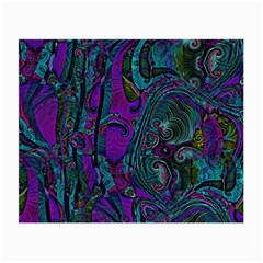 Purple Teal Abstract Jungle Print Pattern Small Glasses Cloth by SpinnyChairDesigns