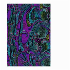 Purple Teal Abstract Jungle Print Pattern Small Garden Flag (two Sides) by SpinnyChairDesigns