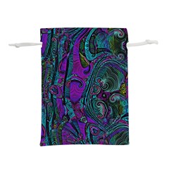 Purple Teal Abstract Jungle Print Pattern Lightweight Drawstring Pouch (l)