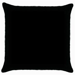 Plain Black Solid Color Throw Pillow Case (black) by FlagGallery