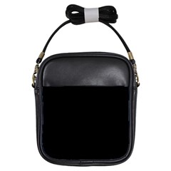 Plain Black Solid Color Girls Sling Bag by FlagGallery