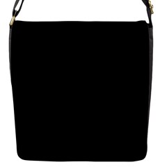 Plain Black Solid Color Flap Closure Messenger Bag (s) by FlagGallery