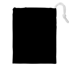 Plain Black Solid Color Drawstring Pouch (5xl) by FlagGallery