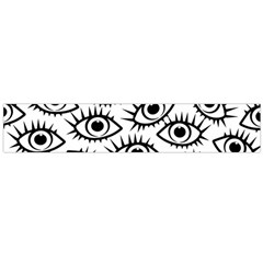 Black And White Cartoon Eyeballs Large Flano Scarf  by SpinnyChairDesigns