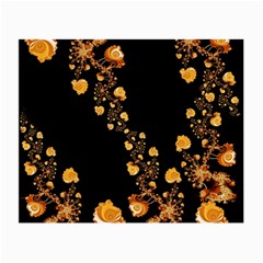 Abstract Gold Yellow Roses On Black Small Glasses Cloth by SpinnyChairDesigns