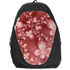 Tea Rose Colored Floral Pattern Backpack Bag by SpinnyChairDesigns