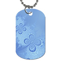Light Blue Intricate Swirls Pattern Dog Tag (one Side) by SpinnyChairDesigns