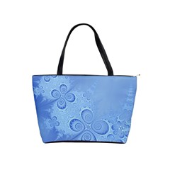 Light Blue Intricate Swirls Pattern Classic Shoulder Handbag by SpinnyChairDesigns