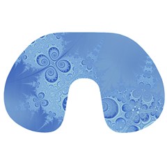 Light Blue Intricate Swirls Pattern Travel Neck Pillow by SpinnyChairDesigns