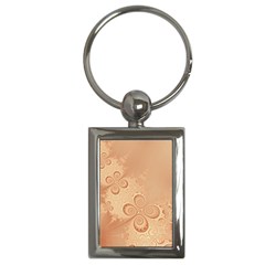 Coral Peach Intricate Swirls Pattern Key Chain (rectangle) by SpinnyChairDesigns