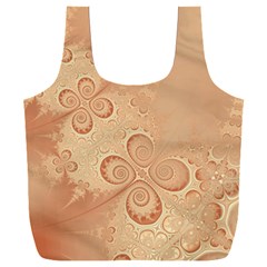 Coral Peach Intricate Swirls Pattern Full Print Recycle Bag (xxxl) by SpinnyChairDesigns