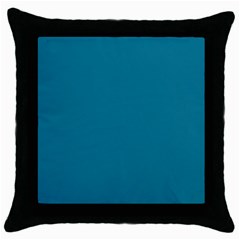 Mosaic Blue Pantone Solid Color Throw Pillow Case (black) by FlagGallery