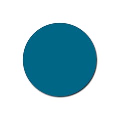 Mosaic Blue Pantone Solid Color Rubber Coaster (round)  by FlagGallery