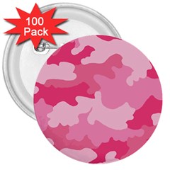 Camo Pink 3  Buttons (100 Pack)  by MooMoosMumma