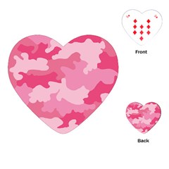 Camo Pink Playing Cards Single Design (heart) by MooMoosMumma