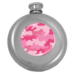 Camo Pink Round Hip Flask (5 Oz) by MooMoosMumma