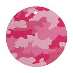 Camo Pink Round Ornament (two Sides) by MooMoosMumma