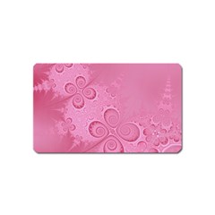 Pink Intricate Swirls Pattern Magnet (name Card) by SpinnyChairDesigns