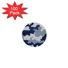 Camo Blue 1  Mini Buttons (100 Pack) 