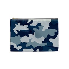 Camo Blue Cosmetic Bag (medium)