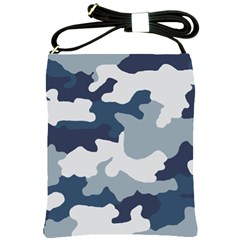 Camo Blue Shoulder Sling Bag by MooMoosMumma