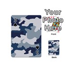 Camo Blue Playing Cards 54 Designs (Mini) Front - Spade3