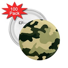 Camo Green 2 25  Buttons (100 Pack) 