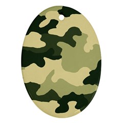 Camo Green Oval Ornament (two Sides)