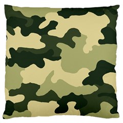 Camo Green Large Flano Cushion Case (one Side) by MooMoosMumma