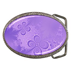 Purple Intricate Swirls Pattern Belt Buckles by SpinnyChairDesigns