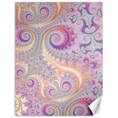 Pastel Pink Intricate Swirls Spirals  Canvas 18  X 24  by SpinnyChairDesigns