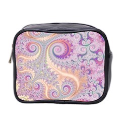 Pastel Pink Intricate Swirls Spirals  Mini Toiletries Bag (two Sides)