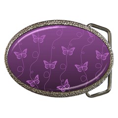 Purple Butterflies Pattern Belt Buckles